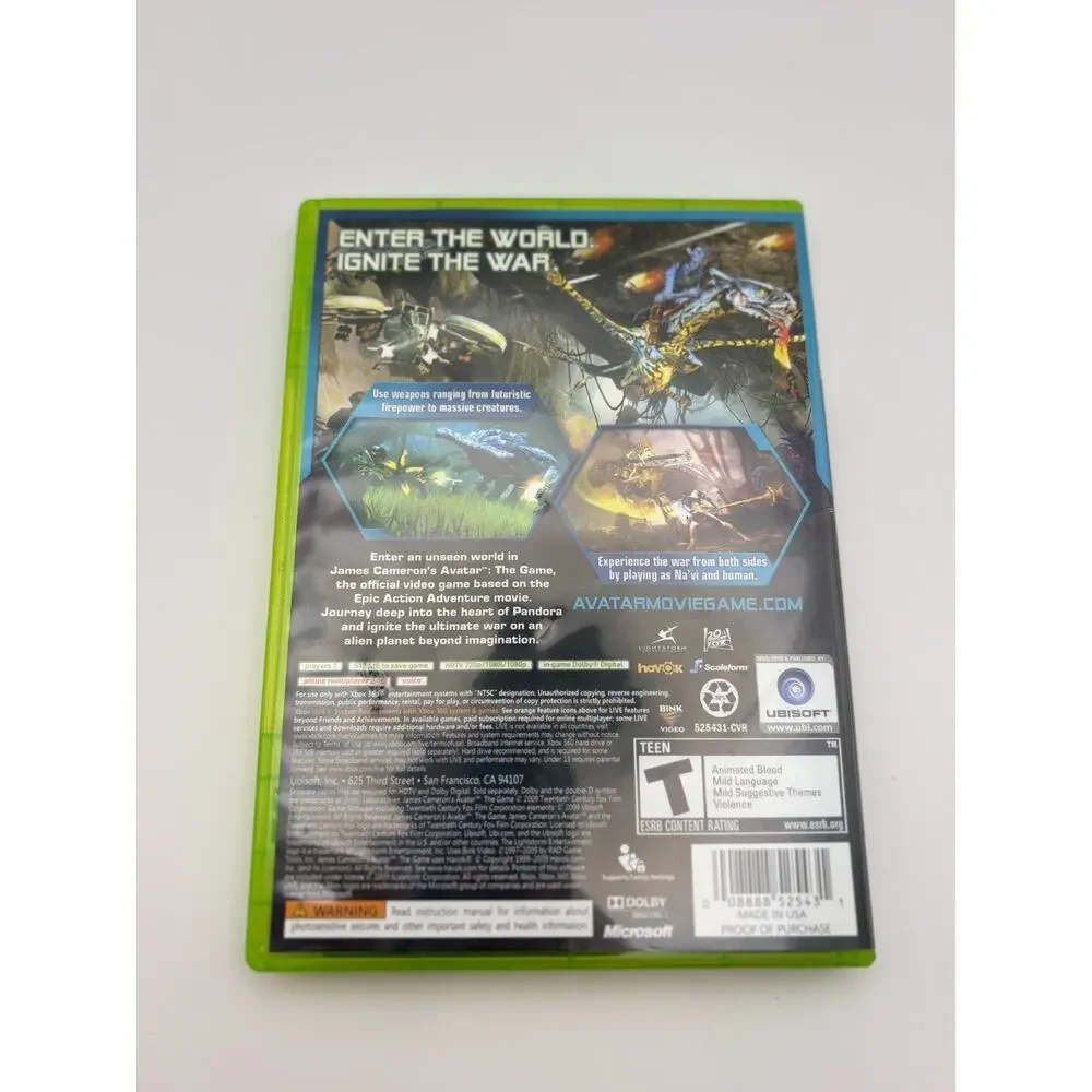 James Cameron's Avatar: The Game (Xbox 360, 2009) CIB Complete in Box w/ Manual